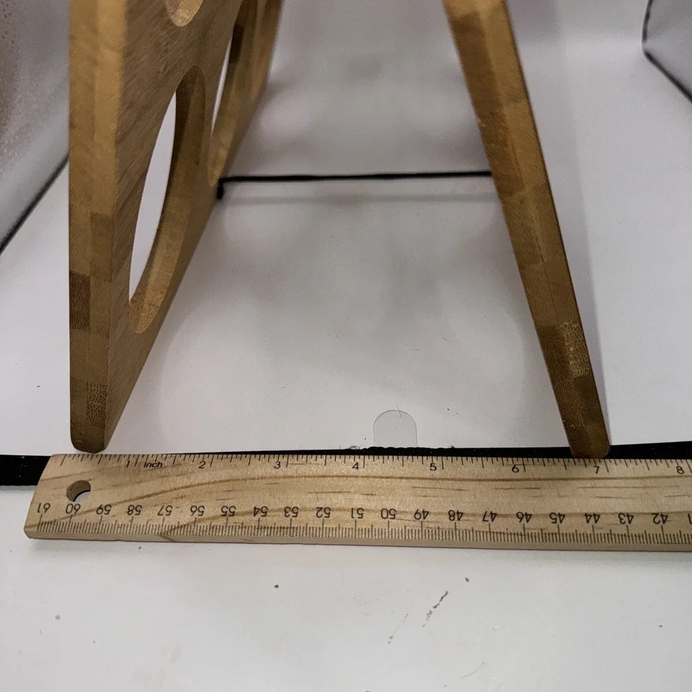 Wine‎ Rack 2 Tier Holds 6 Bottles Bamboo Natural Light Wood NIB.